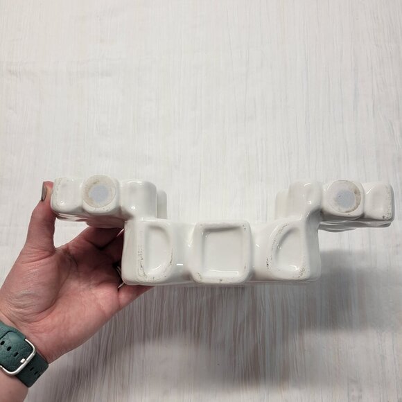 Rae Dunn White Green Happy St. Paddy's Day Shamrock Ceramic Decor - Picture 4 of 7